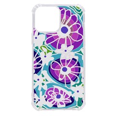 Mazipoodles Love Flowers - Blue Purple White Iphone 13 Pro Max Tpu Uv Print Case by Mazipoodles