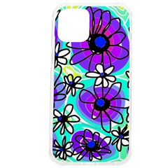 Mazipoodles Love Flowers - Blue Purple Black Iphone 12 Pro Max Tpu Uv Print Case by Mazipoodles