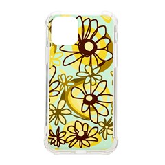 Mazipoodles Love Flowers - Duck Egg Green Olive Brown Iphone 11 Pro 5 8 Inch Tpu Uv Print Case by Mazipoodles