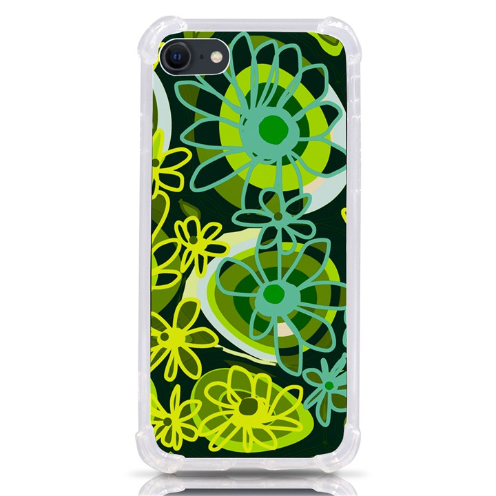 Mazipoodles Love Flowers - Green Lemon Duck Egg Blue iPhone SE