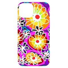 Mazipoodles Love Flowers - Rainbow White Iphone 14 Black Uv Print Case by Mazipoodles