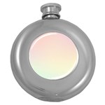 Pastel , Purple, Pink, Blue, Light, Mix Round Hip Flask (5 oz) Front