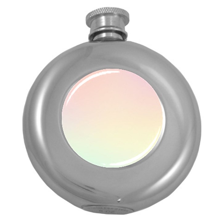 Pastel , Purple, Pink, Blue, Light, Mix Round Hip Flask (5 oz)