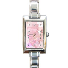 Pink Aesthetic, Clouds, Cute, Glitter, Hello Kitty, Pastel, Soft Rectangle Italian Charm Watch by nateshop