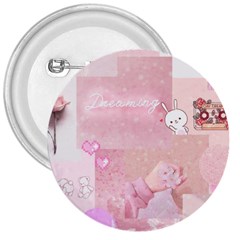 Pink Aesthetic, Clouds, Cute, Glitter, Hello Kitty, Pastel, Soft 3  Buttons by nateshop