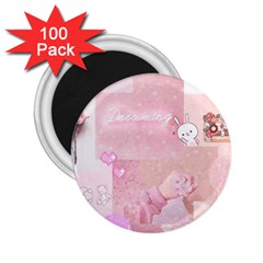 Pink Aesthetic, Clouds, Cute, Glitter, Hello Kitty, Pastel, Soft 2 25  Magnets (100 Pack)  by nateshop