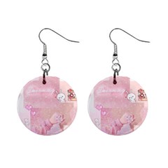 Pink Aesthetic, Clouds, Cute, Glitter, Hello Kitty, Pastel, Soft Mini Button Earrings by nateshop