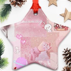 Pink Aesthetic, Clouds, Cute, Glitter, Hello Kitty, Pastel, Soft Ornament (star) by nateshop