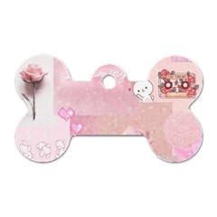 Pink Aesthetic, Clouds, Cute, Glitter, Hello Kitty, Pastel, Soft Dog Tag Bone (two Sides) by nateshop