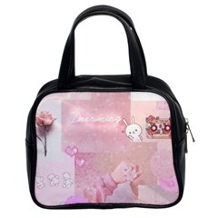 Pink Aesthetic, Clouds, Cute, Glitter, Hello Kitty, Pastel, Soft Classic Handbag (two Sides) by nateshop