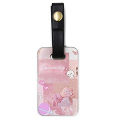 Pink Aesthetic, Clouds, Cute, Glitter, Hello Kitty, Pastel, Soft Luggage Tag (one Side) by nateshop