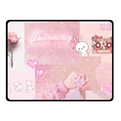 Pink Aesthetic, Clouds, Cute, Glitter, Hello Kitty, Pastel, Soft Fleece Blanket (small) by nateshop