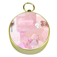 Pink Aesthetic, Clouds, Cute, Glitter, Hello Kitty, Pastel, Soft Gold Compasses by nateshop