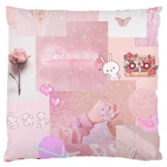 Pink Aesthetic, Clouds, Cute, Glitter, Hello Kitty, Pastel, Soft Standard Premium Plush Fleece Cushion Case (one Side) by nateshop