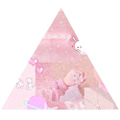 Pink Aesthetic, Clouds, Cute, Glitter, Hello Kitty, Pastel, Soft Wooden Puzzle Triangle by nateshop