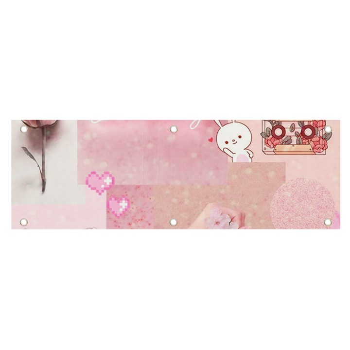 Pink Aesthetic, Clouds, Cute, Glitter, Hello Kitty, Pastel, Soft Banner and Sign 6  x 2 