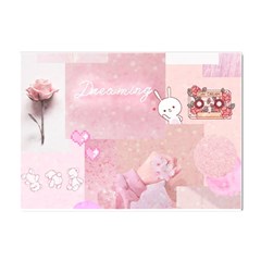 Pink Aesthetic, Clouds, Cute, Glitter, Hello Kitty, Pastel, Soft Crystal Sticker (a4) by nateshop