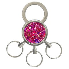 Pink Glitter, Cute, Girly, Glitter, Pink, Purple, Sparkle 3-ring Key Chain by nateshop