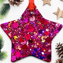 Pink Glitter, Cute, Girly, Glitter, Pink, Purple, Sparkle Star Ornament (two Sides) by nateshop