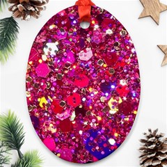 Pink Glitter, Cute, Girly, Glitter, Pink, Purple, Sparkle Oval Ornament (two Sides) by nateshop