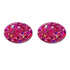 Pink Glitter, Cute, Girly, Glitter, Pink, Purple, Sparkle Cufflinks (oval) by nateshop