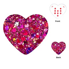 Pink Glitter, Cute, Girly, Glitter, Pink, Purple, Sparkle Playing Cards Single Design (heart) by nateshop