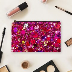 Pink Glitter, Cute, Girly, Glitter, Pink, Purple, Sparkle Cosmetic Bag (medium) by nateshop