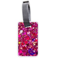 Pink Glitter, Cute, Girly, Glitter, Pink, Purple, Sparkle Luggage Tag (one Side) by nateshop