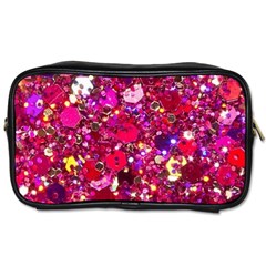 Pink Glitter, Cute, Girly, Glitter, Pink, Purple, Sparkle Toiletries Bag (one Side) by nateshop