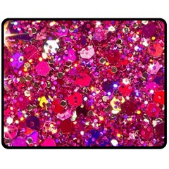 Pink Glitter, Cute, Girly, Glitter, Pink, Purple, Sparkle Two Sides Fleece Blanket (medium) by nateshop