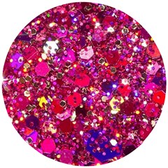 Pink Glitter, Cute, Girly, Glitter, Pink, Purple, Sparkle Wooden Puzzle Round by nateshop