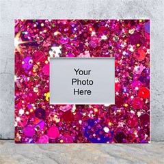 Pink Glitter, Cute, Girly, Glitter, Pink, Purple, Sparkle White Wall Photo Frame 5  X 7  by nateshop