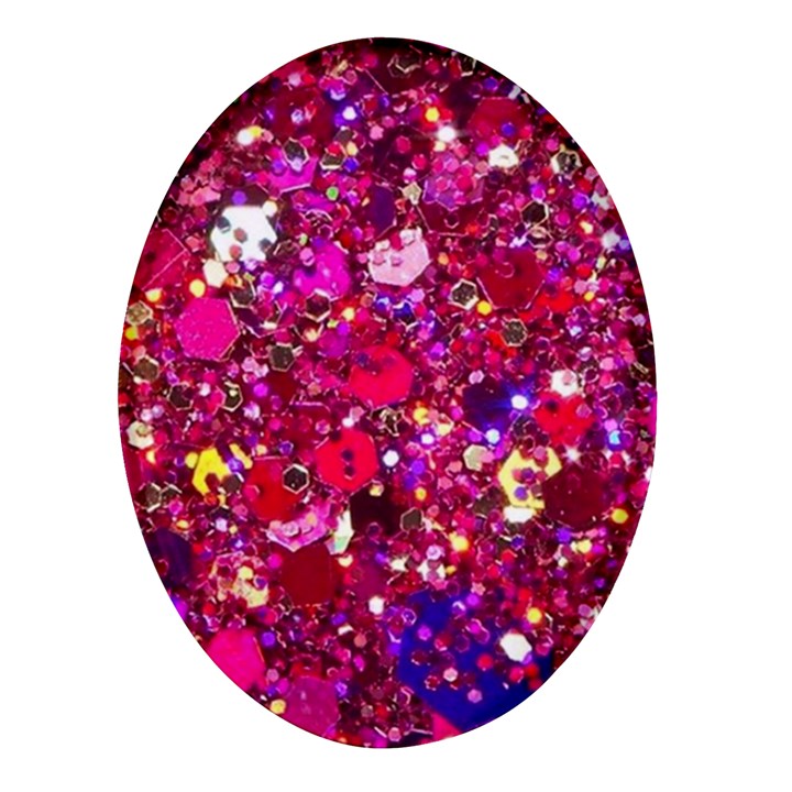 Pink Glitter, Cute, Girly, Glitter, Pink, Purple, Sparkle Oval Glass Fridge Magnet (4 pack)