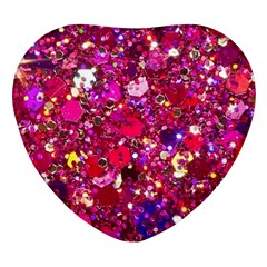 Pink Glitter, Cute, Girly, Glitter, Pink, Purple, Sparkle Heart Glass Fridge Magnet (4 Pack) by nateshop