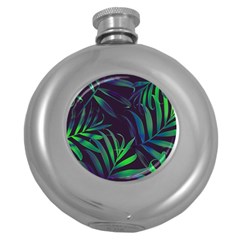 Tree Leaves Round Hip Flask (5 Oz) by nateshop