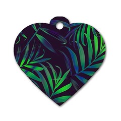 Tree Leaves Dog Tag Heart (one Side) by nateshop