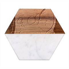 Water Screen Marble Wood Coaster (hexagon)  by nateshop