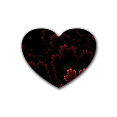 Amoled Red N Black Rubber Heart Coaster (4 Pack) by nateshop