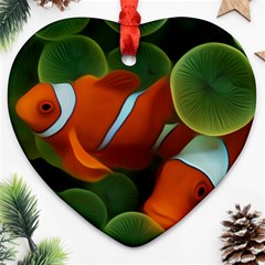 Fish Heart Ornament (two Sides) by nateshop