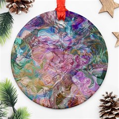 Abstract Waves Ornament (round) by kaleidomarblingart