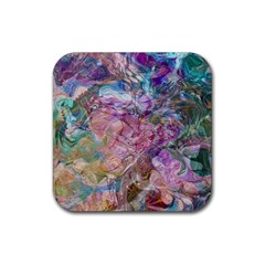 Abstract Waves Rubber Coaster (square) by kaleidomarblingart