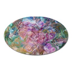 Abstract Waves Oval Magnet by kaleidomarblingart