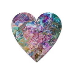 Abstract Waves Heart Magnet by kaleidomarblingart