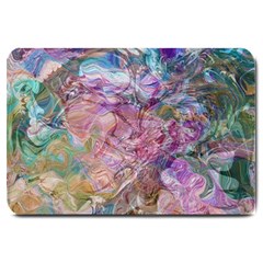 Abstract Waves Large Doormat by kaleidomarblingart