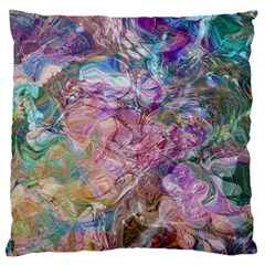 Abstract Waves Standard Premium Plush Fleece Cushion Case (one Side) by kaleidomarblingart