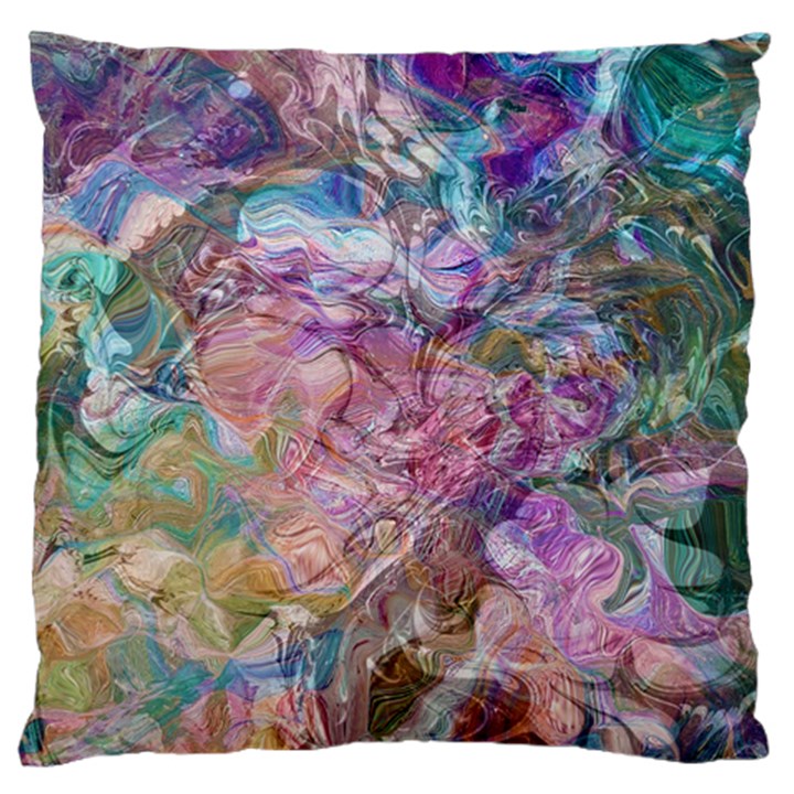 Abstract waves Large Premium Plush Fleece Cushion Case (One Side)