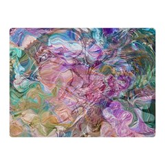 Abstract Waves Two Sides Premium Plush Fleece Blanket (mini) by kaleidomarblingart