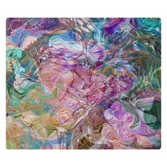 Abstract Waves Two Sides Premium Plush Fleece Blanket (small) by kaleidomarblingart