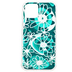 Mazipoodles Love Flowers - Dark Teal Turquoise White Iphone 12 Pro Max Tpu Uv Print Case by Mazipoodles