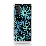 Mazipoodles Love Flowers - Black Dusty Blue Duck Egg Green Samsung Galaxy S20 6.2 Inch TPU UV Case Front